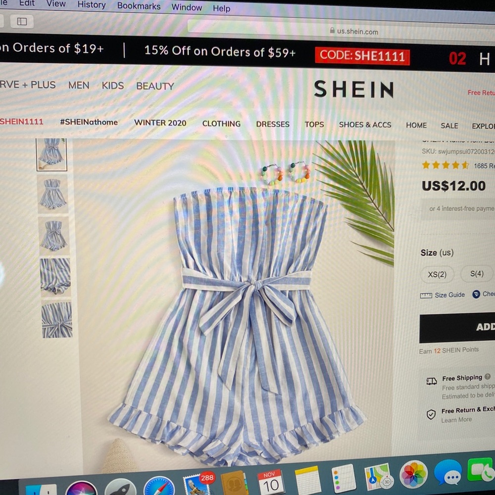 Ruffle Hem Belted Striped Tube Romper